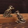 Vintage Brass Horse Statue Feng Shui Lucky Wealth Decor Collectible Figurine Zodiac Horse Ornament Good Fortune Home Decoration