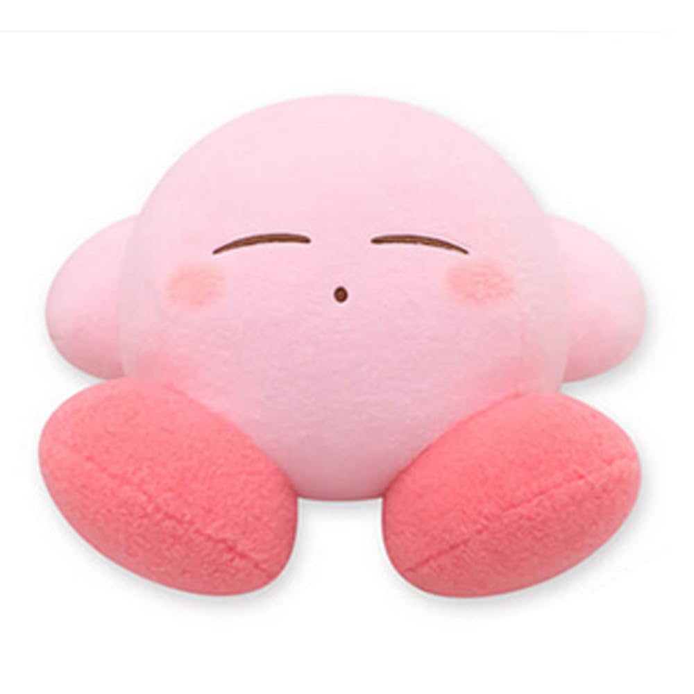 Звезда Кирби с очень милым спящим лицом, войлочный стиль, спящий БОЛЬШОЙ плюшевый Кирби Уоддл Ди, спящее лицо, большой БОЛЬШОЙ, примерно 30 см. (Кирби)