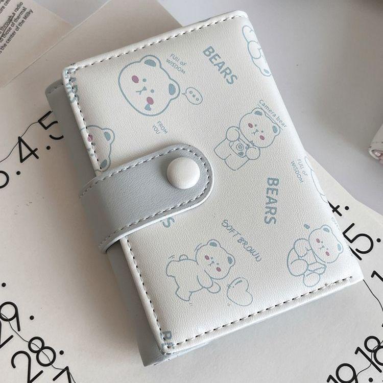 Женский милый мультяшный кошелек-трифолд с кошкой: Маленький, свежий кошелек для монет с несколькими отделениями для карт