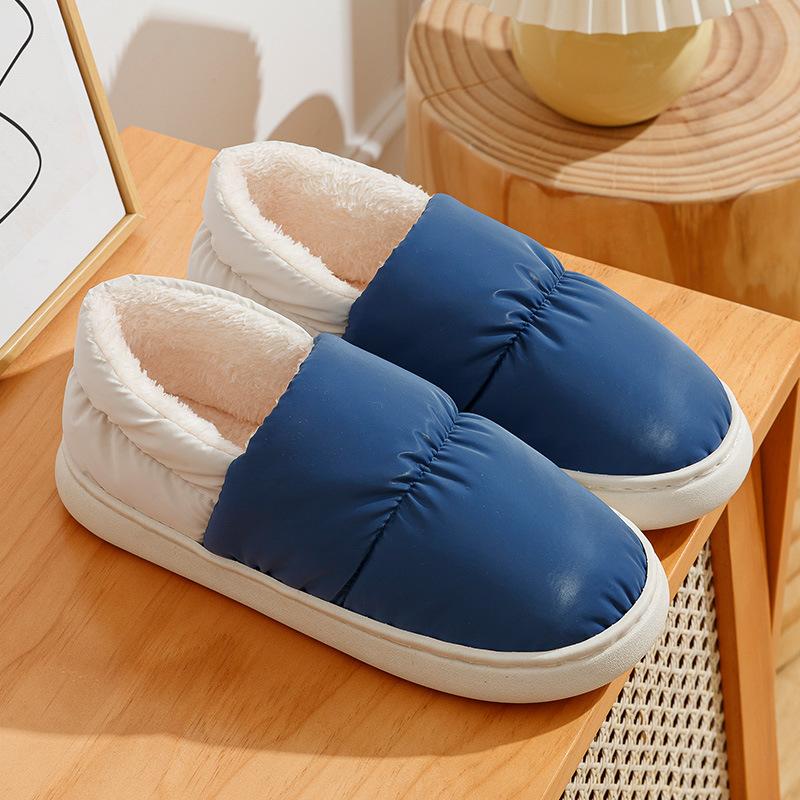 Водонепроницаемые хлопковые тапочки женские зимние новые домашние комнатные бытовые осенне-зимние нескользящие теплые хлопковые швабры мужские
