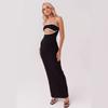 2026 Womens Sexy Meshless Knit Maxi Dress With Geometric Print Bodycon Fit Streetwear Style
