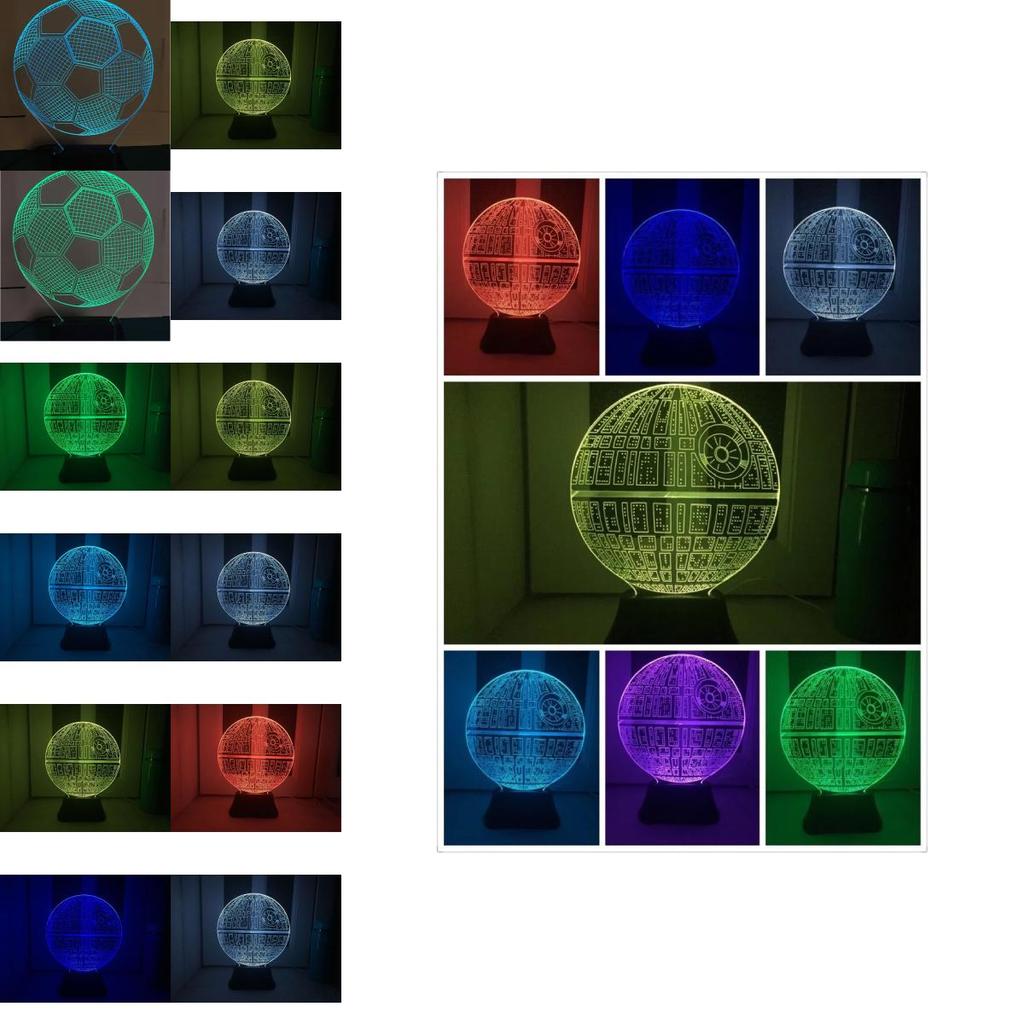 Star Wars Death Star 3d Led Night Light With Touch Control For Bedroom Decor