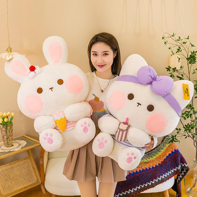 Rabbit Cartoon Cute Animal Plush Toys Lovely Deer Panda Girls Kids Bedtime Gifts