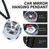 Alloy Racing Wheel Rearview Car Pendant Hanging Mirror Black Accessory Glossy Beads Silver