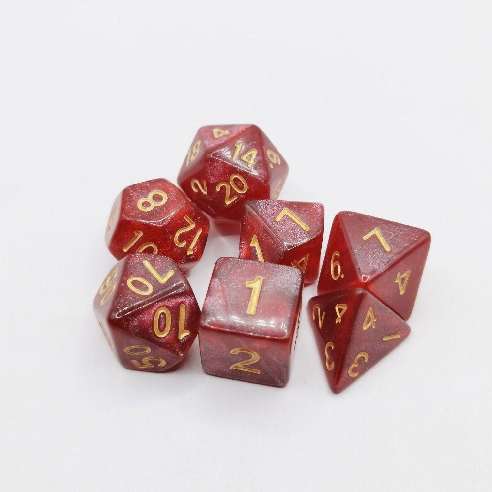 7 шт./компл., 7 кубиков DND, многогранные настольные игры D4 D6 D8 D10 D12 D20, игровые кости для вечеринок, акриловые многогранные кости TRPG DND