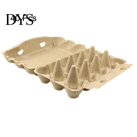 Shock-proof Egg Tray 40Pcs Paper Pulp Shock-Proof Design Bulk 6/8/10/12/15 Count Protective Packaging Natural Cardboard Cartons Reusable Eco-Friendly
