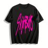 SAJABOYS Футболка с принтом от руки Streetwear Свободный Повседневный Топ с круглым вырезом Для мужчин и женщин Футболка из чистого хлопка