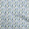 Georgette Viscose Grayish Blue Fabric Cactus Sewing Material Print Fabric By The Yard 42 Inch