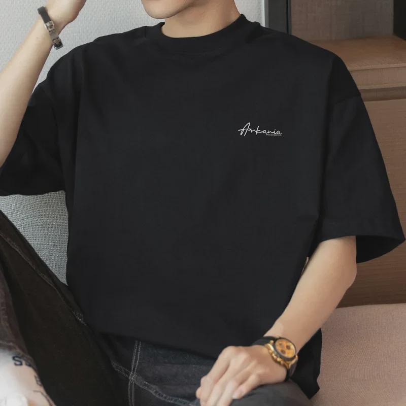 Мужская футболка с коротким рукавом из плотного хлопка плотностью 260 г в американском стиле (Модный принт лета 2025 года)