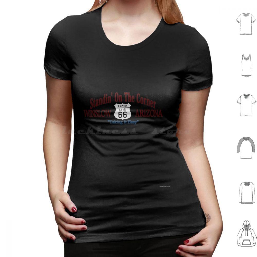 Standing On The Corner In Winslow Arizona T Shirt Big Size 100 Cotton Take It Easy Arizona Winslow Route 66