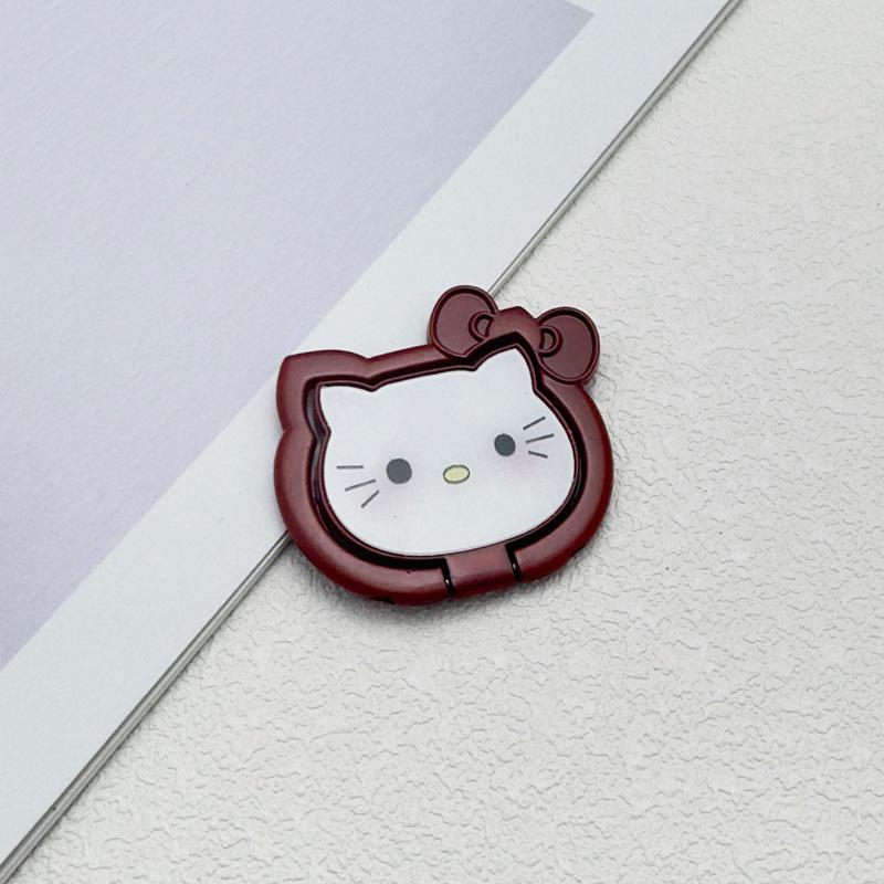 Cartoon Cat Phone Ring Stand with Magnetic Suction and Desktop Back Sticker