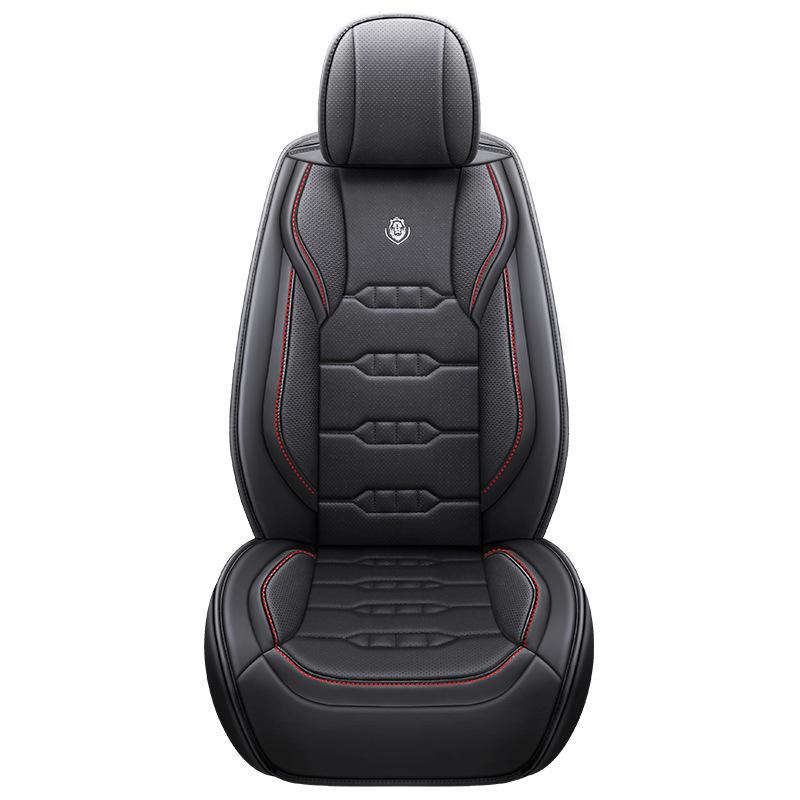 1 шт. Полностью кожаная подушка для автомобильного сиденья, полностью закрытый дышащий чехол для сиденья, перфорированная кожа наппа, одинарный лист, всесезонная совместимая подкладка