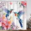 Flower Hummingbird Shower Curtain Watercolor Butterfly Cartoon Plants Farm Garden Home Polyester Fabric Bathroom Decor Curtains