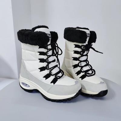 Модные женские ботинки 2024 года, женские модные роскошные зимние ботинки, универсальные нескользящие зимние теплые хлопковые ботинки, удобные ботинки на платформе из телячьей кожи