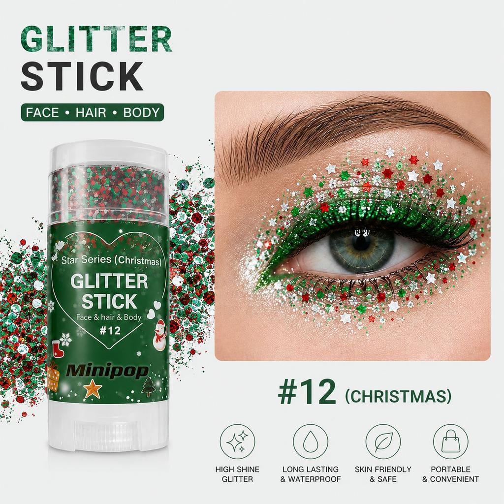 MINIPOP Body Paint Glitter Stick Face Lips Star Shimmer Festival