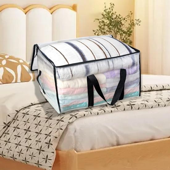 Прозрачные сумки для перемещения, сверхпрочные, с прочной застежкой-молнией, усиленной ручкой, компактная удобная сумка для хранения