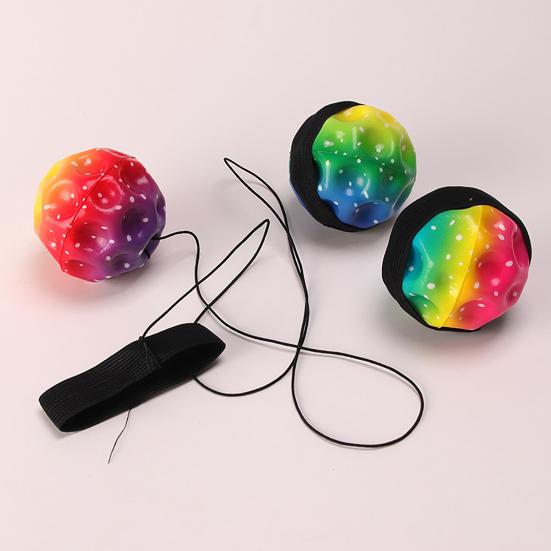 Rainbow Stress Ball with Wristband Rope Stress Relief Ball Squeeze Toy Focus Aid Anti-anxiety Fidget Ball Hand Relaxation