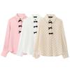 2025 Spring Women's Polka Dot Bow Shirt - Stylish, Versatile, and Comfy
