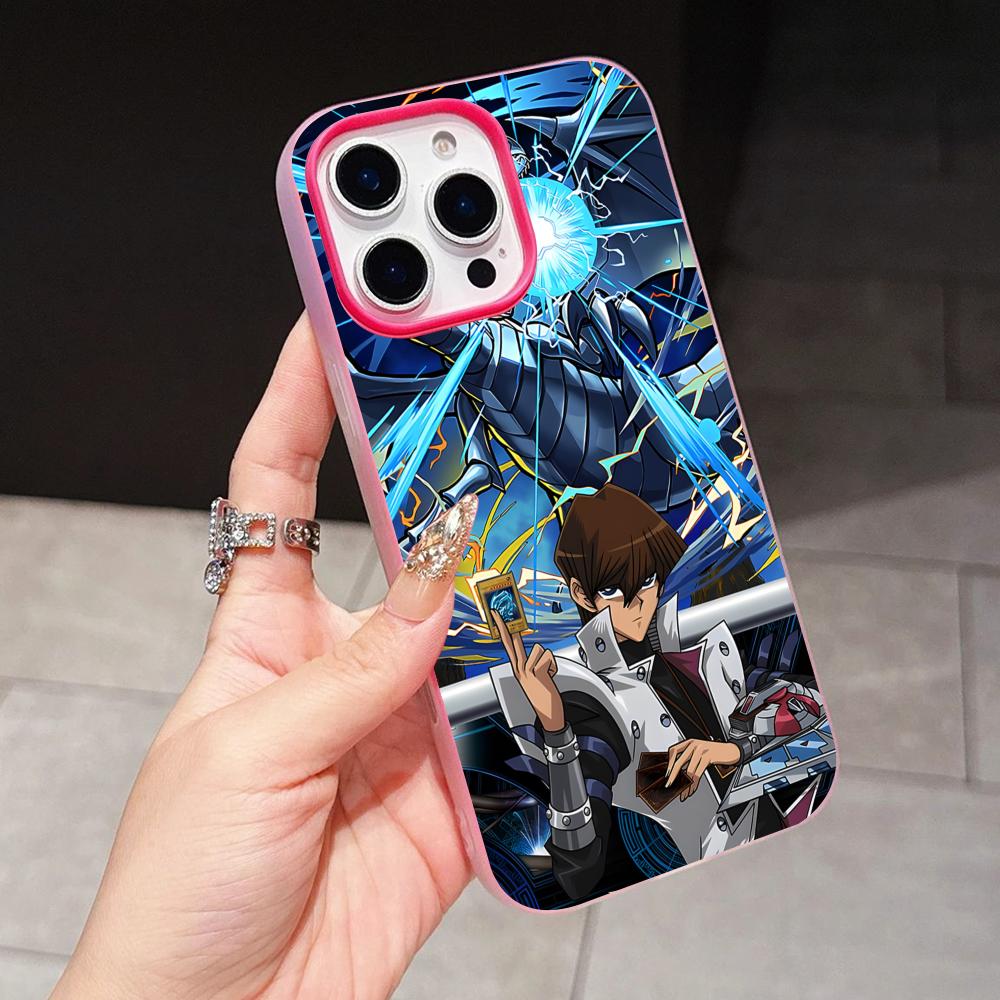 Yugioh Seto Kaiba Phone Case for iPhone 17 16 15 14 13 12 11 Air Pro Max Plus Jelly Double layer Rose Red Cover