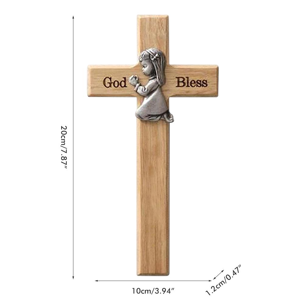 Молящийся маленький мальчик деревянный крест деревянный крест благословение рождественские украшения поделки подарки для новорожденных