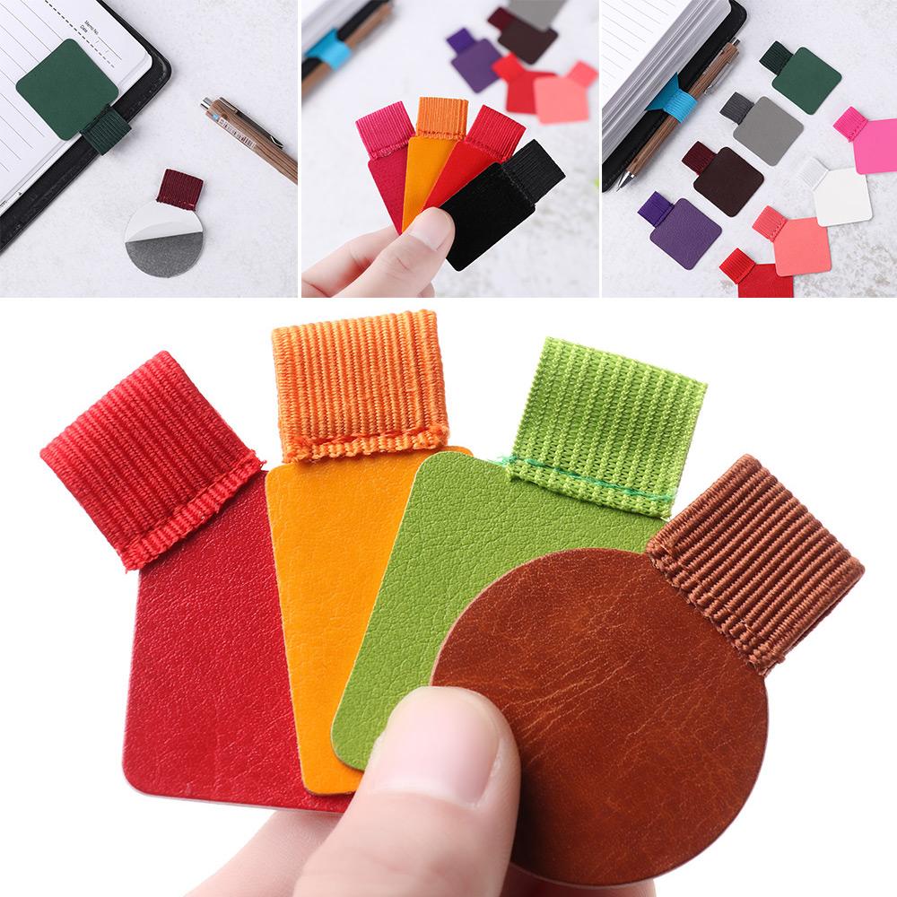 Portable Self-Adhesive Multicolor Leather Self-adhesive Pens Holder Pen Clips Pencil Elastic Loop