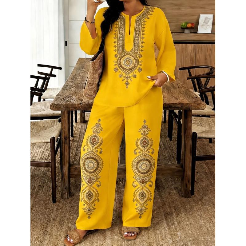 Women's Wholesale Long Sleeve Lace Flower Long Sleeve Ethnic Style Women's Hot Selling Set