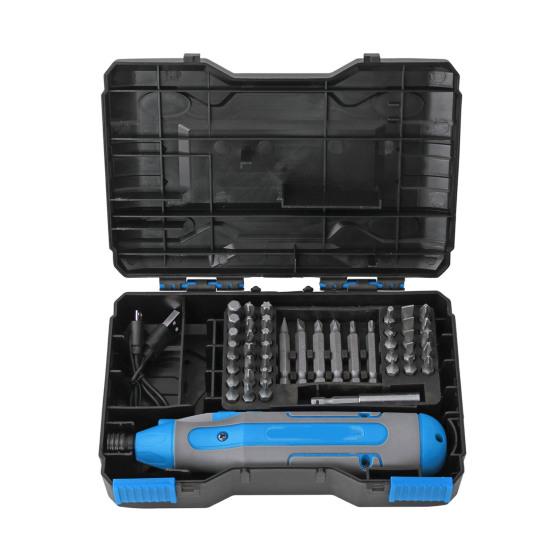 1 комплект, электрическая отвертка 4 В, 43 бита, встроенный аккумулятор емкостью 1300 мАч, электрическая отвертка с обратной зарядкой через USB, инструмент для разборки, бытовая техника