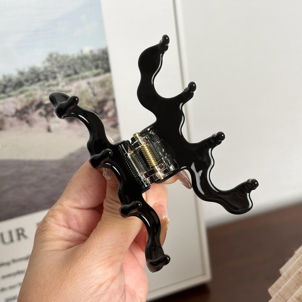 Стильная корейская ацетатная заколка для волос средней волны с акцентами из драгоценных камней для шикарных причесок