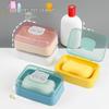 Compact Portable Soap Dish with Draining Flip Lid for Dorm and Home Bathrooms