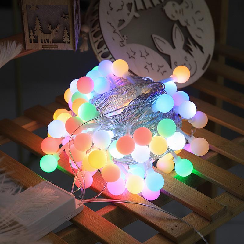 Outdoor LED White Ball String Lights for Camping, Awning, and Birthday Decorations