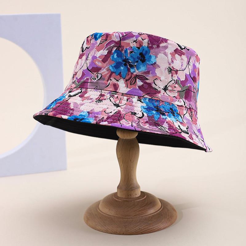 Spring Summer Floral Fisherman Cap With Sunshade And Ventilation For Casual Wear