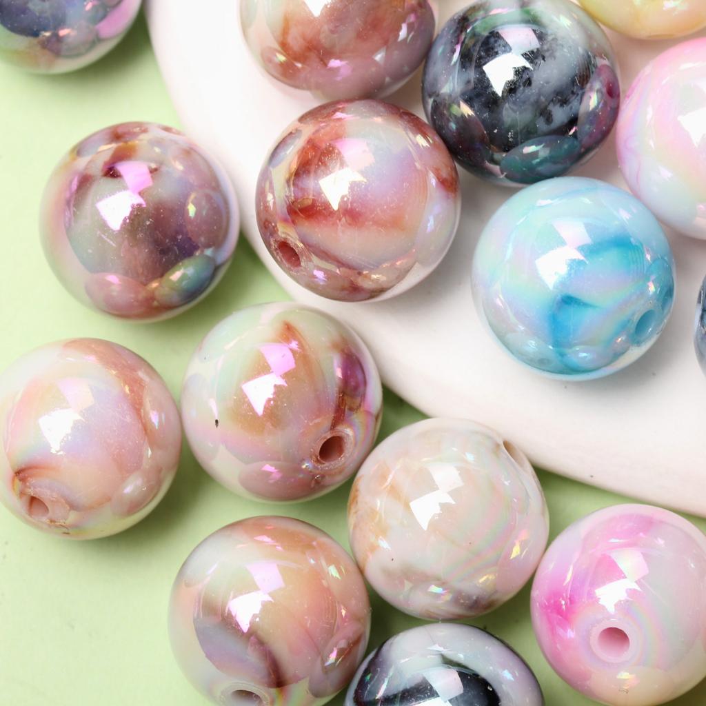 500 г около 200 шт 16 мм цепочка для телефона, серьги, ювелирные аксессуары, материалы для рукоделия, цветные круглые бусины с УФ-градиентом, окрашенные методом Halo, для DIY