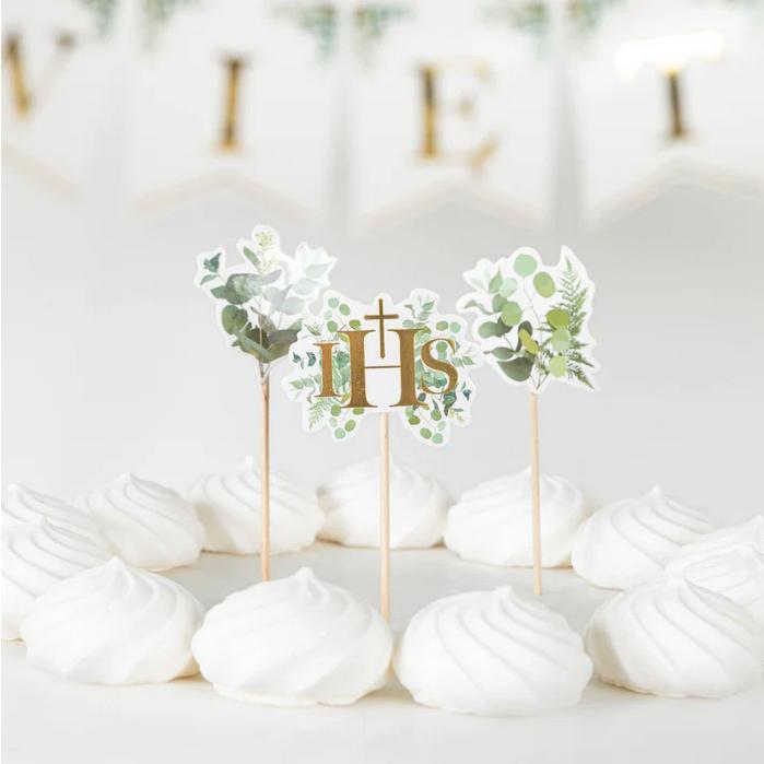 Eucalyptus Boho Communion Picker Toppers 5 pcs