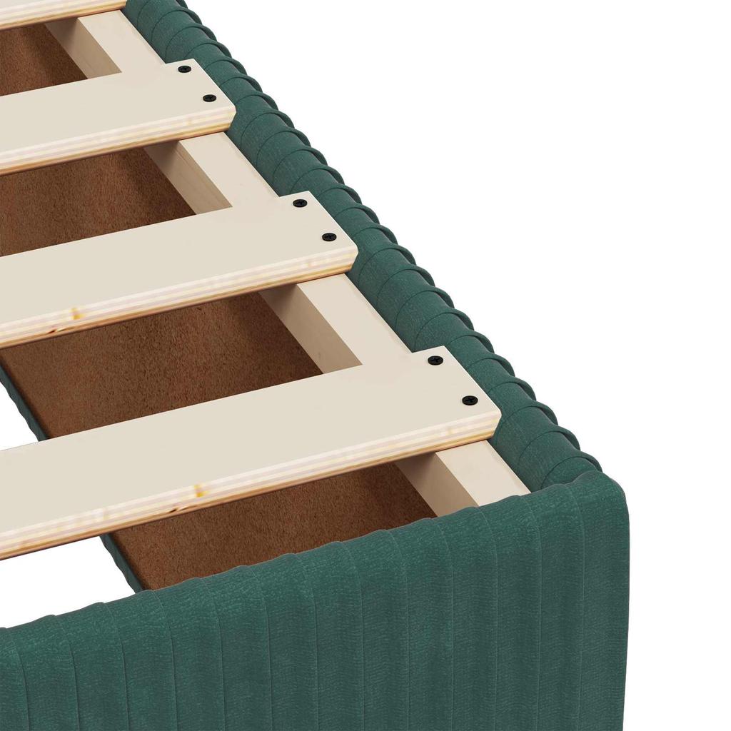 Box Spring Bed with Mattress Dark Green 140 x 190 cm Velvet