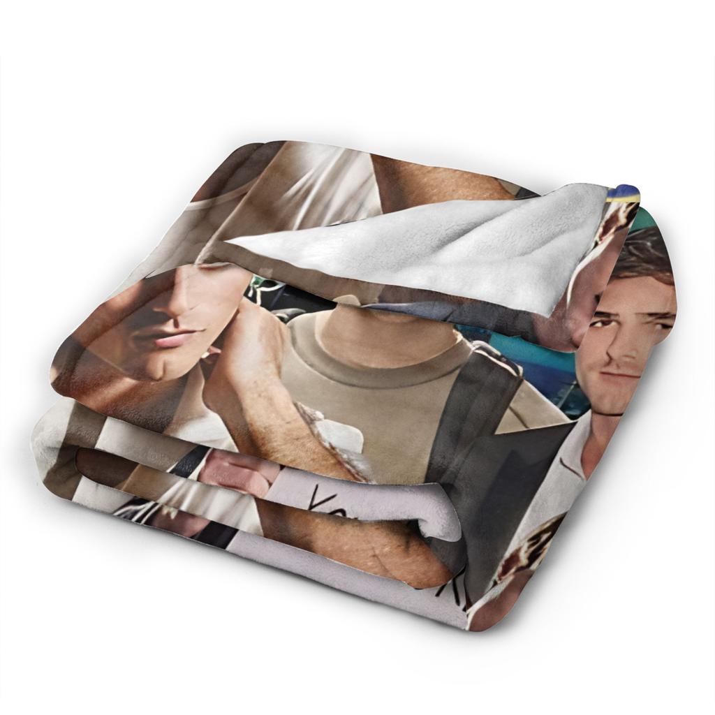 Super Soft Blanket Travel Jacob Elordi Retro Throw Blanket Flannel Bedspread For Home Decor Pattern Sofa Bed Cover