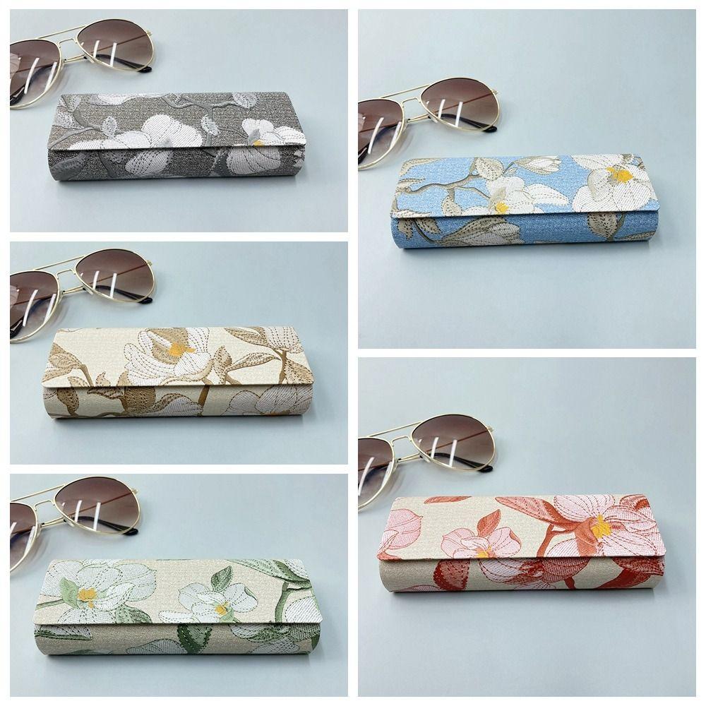 PU Leather Printing Glasses Case Flower Eyeglasses Holder Simple Printed PU Sunglasses Box Daily