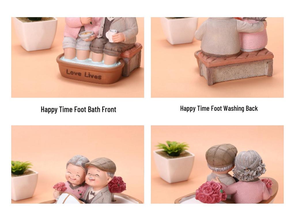 Фигурка пожилой пары, держащейся за руки: Романтический декор для дома, подарок на свадьбу или ко Дню святого Валентина