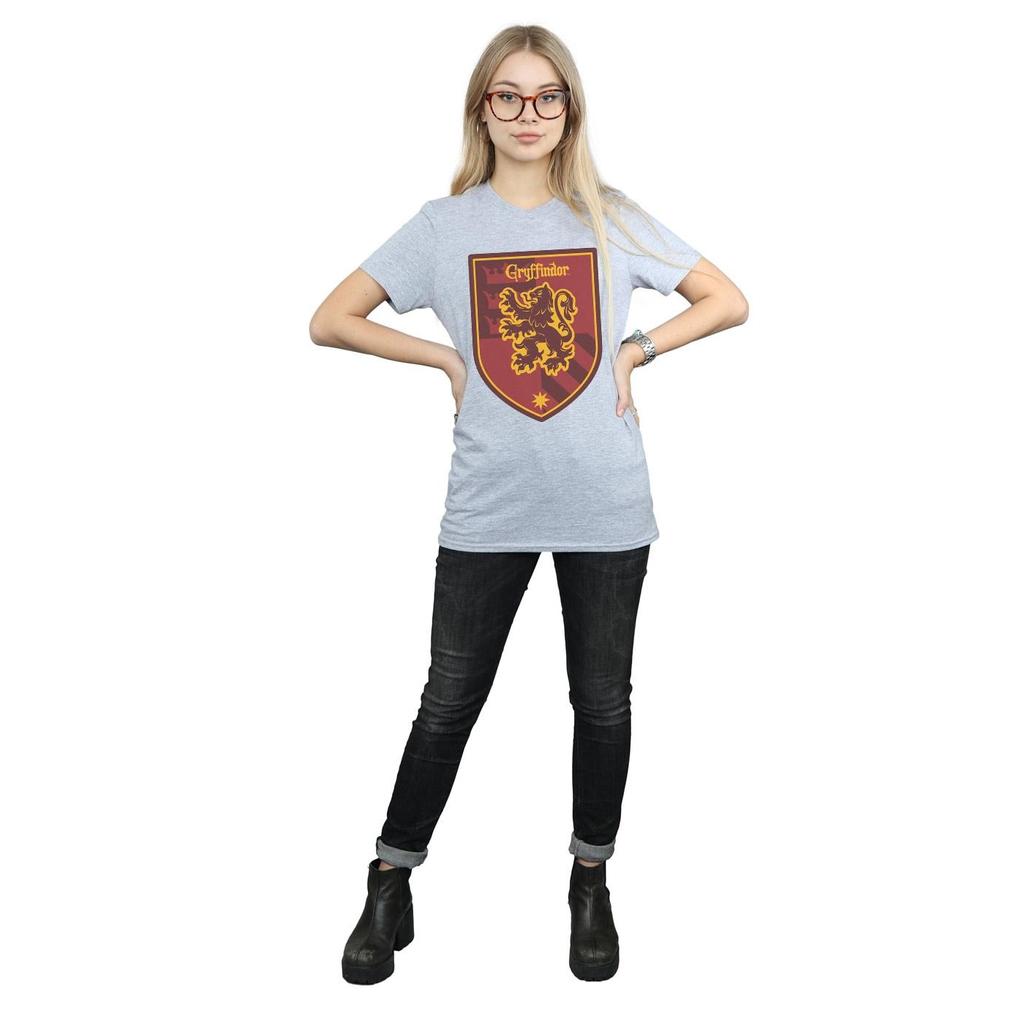 Harry Potter Womens/Ladies Gryffindor Crest Flat Cotton Boyfriend T-Shirt