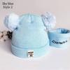 Windproof Baby Beanie Cap Ear Protection Hat Scarf Set Winter Kids Knitted Hat  Toddler