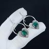 Красивые серьги в форме сердца с изумрудными камнями, серьги из стерлингового серебра 925 пробы, серьги-подвески ручной работы в стиле бохо из серебра, подарок на День матери
