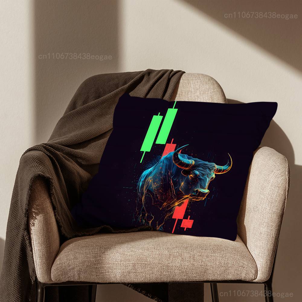 Day Trading Art Pillow Case For Room Sofa Cushion Cover Suitable For Home Bedroom Decoration And Protector