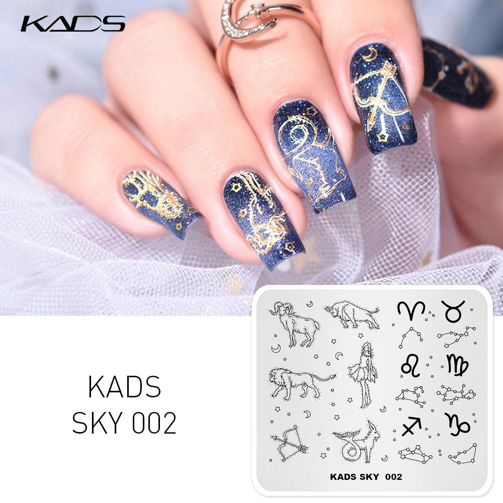 kads Sky 002 дизайн волшебный мир созвездие шаблон печати штамповки ногтей пластины для дизайна ногтей штамп пластина маникюрный шаблон инструмент