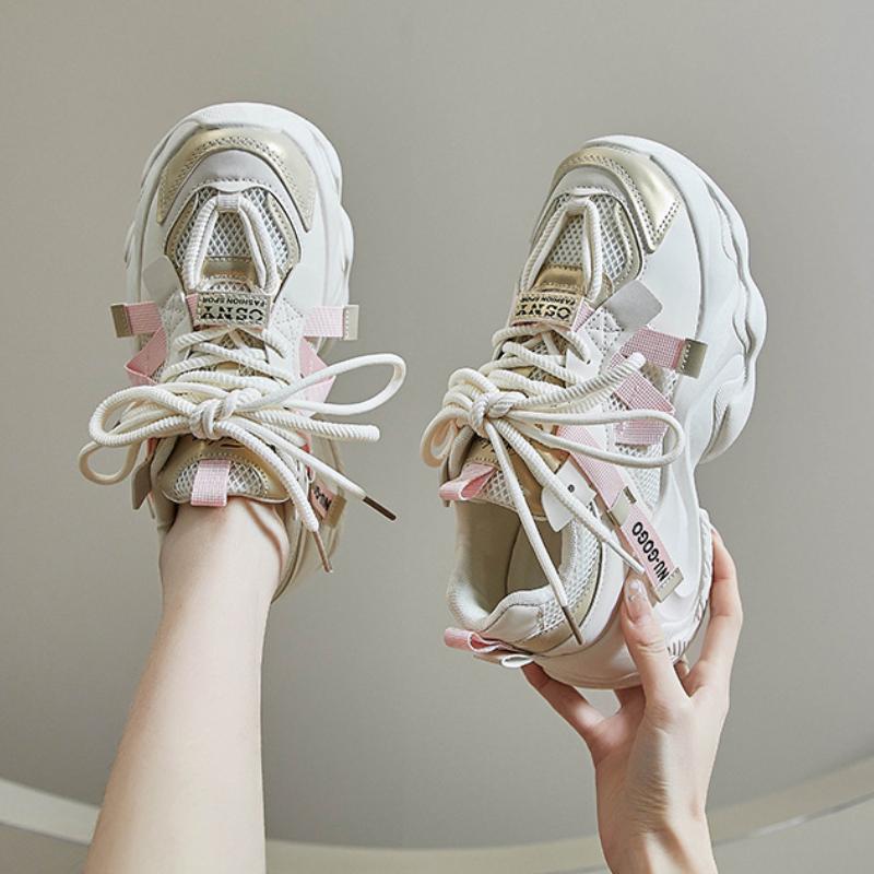 Женские спортивные туфли на толстой подошве, повседневные, универсальные, из дышащей сетки, для тренировок, спортивные, для бега, повседневные