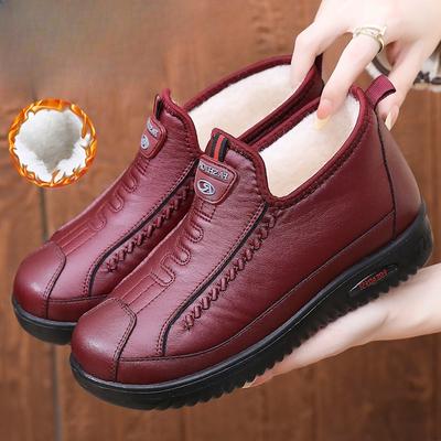 Женские модные легкие зимние теплые меховые угги на мягкой подошве, меховая подкладка из вельвета и шерсти, нескользящие повседневные спортивные хлопковые ботинки