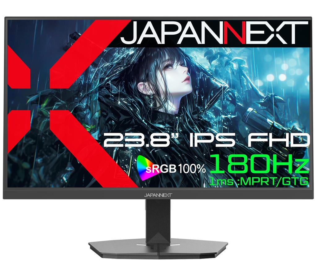 Site JAPANNEXT Inch IPS Panel Equipped with 180Hz Compatible Full HD Resolution Gaming Monitor HDMI DP 1ms HDR Connection Year [EC Only] 23.8