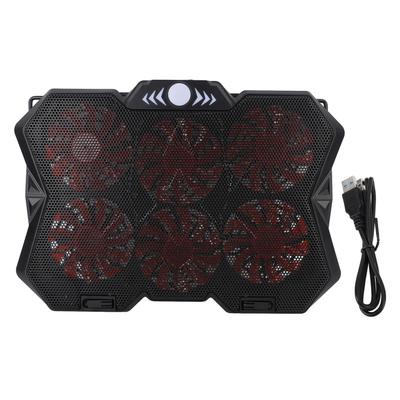 Охлаждающая подставка для ноутбука с 6 регулируемыми по высоте уровнями, RGB-подсветкой, бесшумными 6 вентиляторами, металлической сеткой, для игрового ноутбука, компьютера