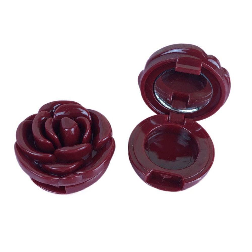 3D Роза Косметический Контейнер для Бальзама для Губ Маленькое Зеркальце Пустой Многоразовый Горшочек для Теней для Век Женщины