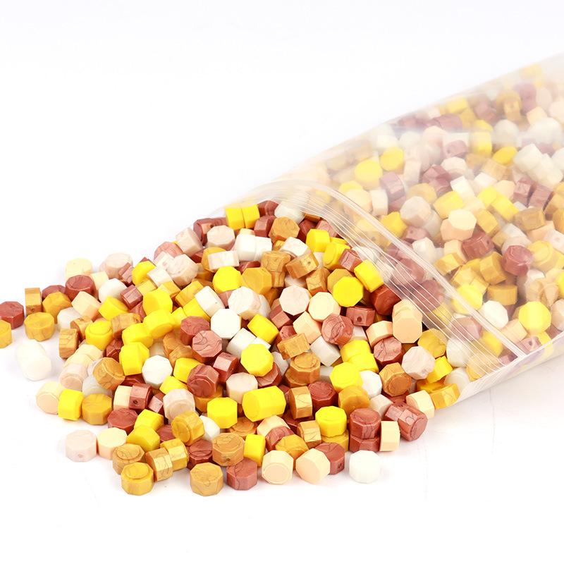 Pearlescent Iridescent Sealing Wax Stamp Set with Octagonal Wax Granules