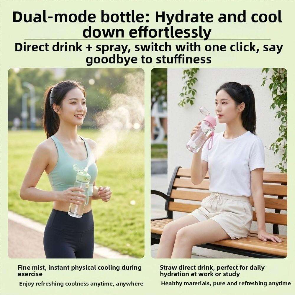 Heat Resistant Sports Spray Water Bottle 600 ML Plastic Water Bottle Drinking Straw Cup Cycling