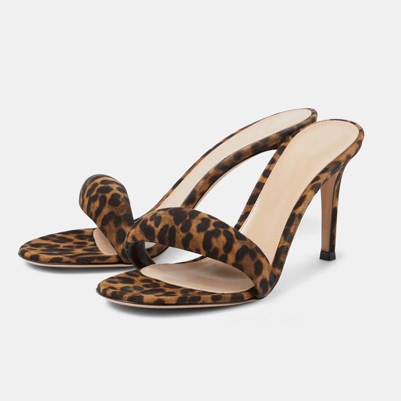 Дизайн модного бренда Простые однотонные женские тапочки 2024 Лето Новые Высокий каблук Черный Золотой Круглый носок Женские сандалии Размер 34-46